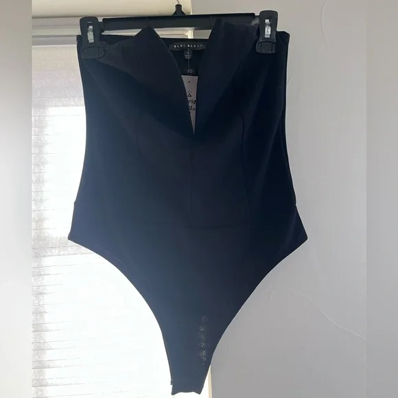 Blue Blush Black Strapless Bodysuit NWT - Picture 3 of 5